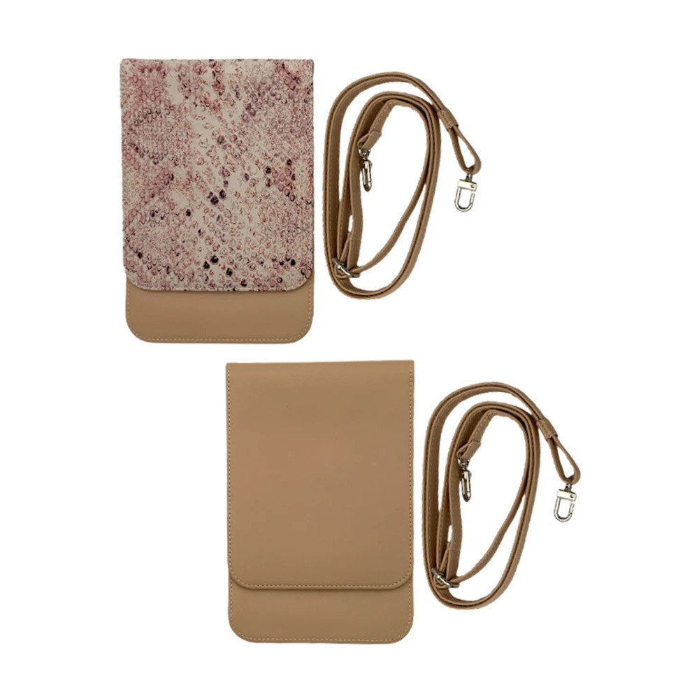 Caseable 2-pack Crossbody Phone Bags Protection Snake/Almond
